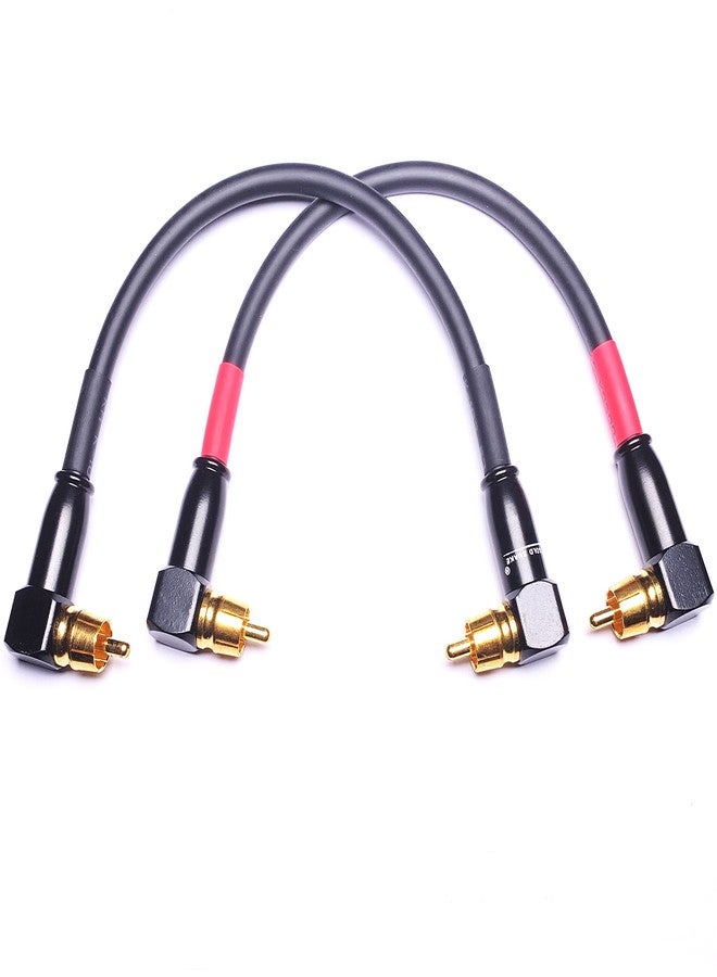 CNCESS CESS-137-1f Right Angle RCA Preamp Jumpers Male to Male Patch Cable, 2 Pack (1 Foot) - Image 1